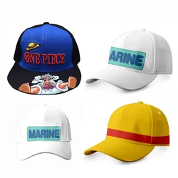Anime One Piece Luffy MARINE Baseball Caps for Men Women Cartoon Cosplay Adjustable Snapback Sport Sun Hat Toys Children Gifts