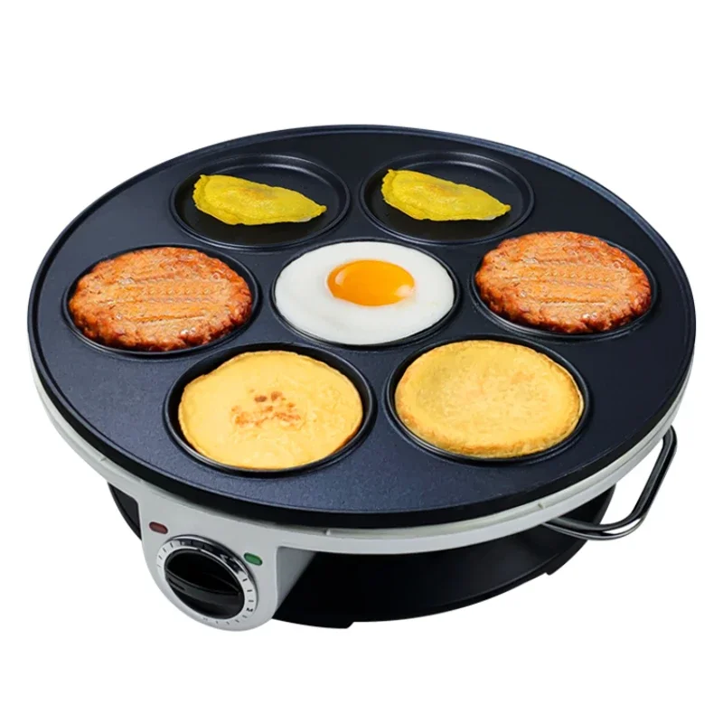 Seven-hole omelette pan Porous non-stick Commercial artifact Electric omelette special pan Plug-in small omelette pan Round