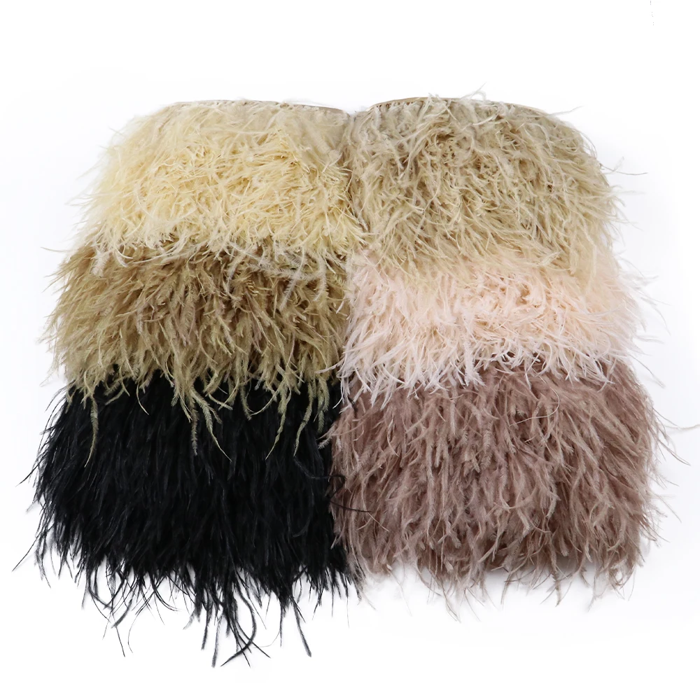 

Высококачественная отделочная ткань из страусиного пера, 15-18 см, 1, 3 слоя/Лот, 1 метр, белый Плюмаж, фригер, рукоделие, украшения «сделай сам», Шлейфы