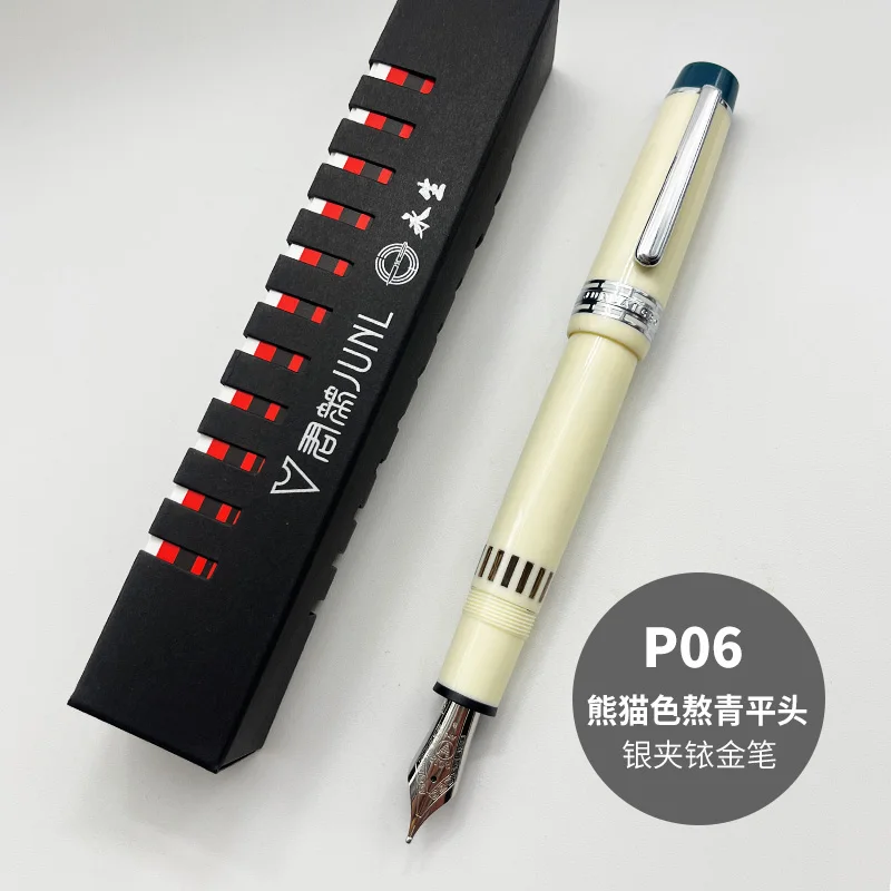 

Panda White! WingSung 630 Large Resin Piston Fountain Pen N0.8 Iraurita EF/F/M Nib Gold Clip Business Student Writing Gift Pen