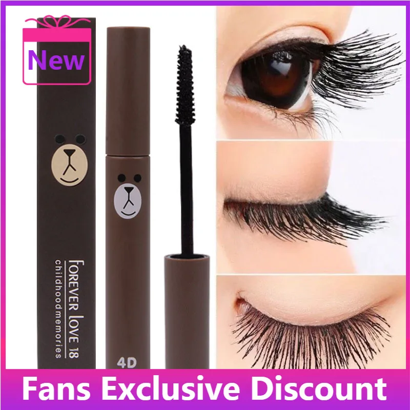 Fashion New Cute 4D Eye Makeup Fiber Mascara Long Black Lash  Eyelash Extension Waterproof  Lovely Mascara Cosmetics Mascar