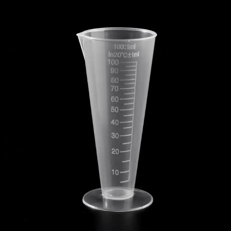 Ruseable Clear Graduated Plastic Mixing Cup Round Base for Kitchen Laboratory