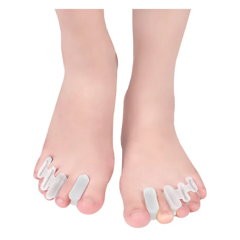 

6pieces=3pairs Hammer Toe Splitter Hallux Valgus Gel Insole Silicone Separators Correction Overlapping Orthopedic Foot Care