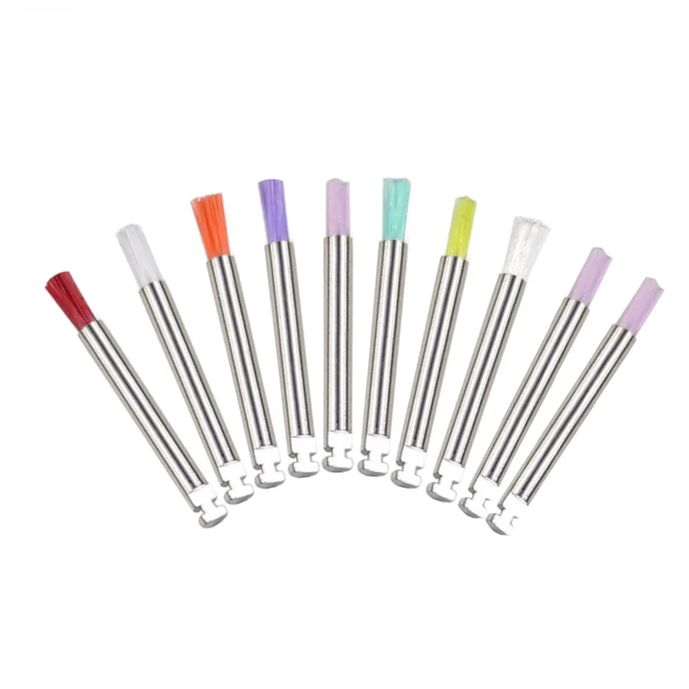 10 pz/scatola lucidatrice dentale monouso spazzola in setole di Nylon strumenti per dentisti lucidatura lucidatrice tazza sbiancamento dei denti