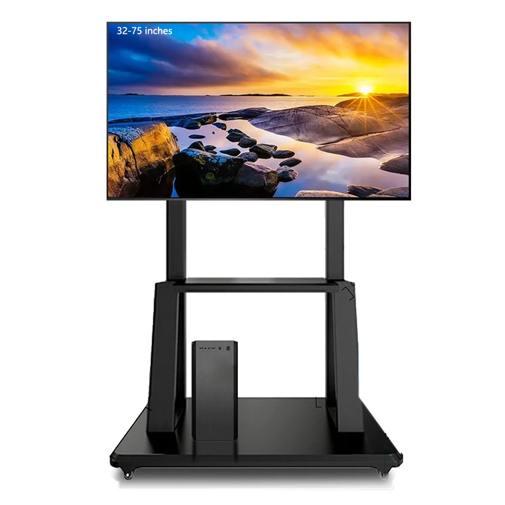 

32-75 inch movable TV stand, conference all-in-one machine, floor mounted wheeled trolley with a load-bearing range of 125kg