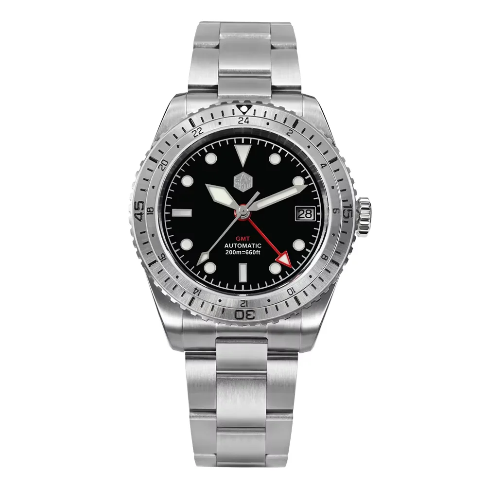 時計 SAN MARTIN automatic San Martin Men's GMT Diver Watch 200m Waterproof