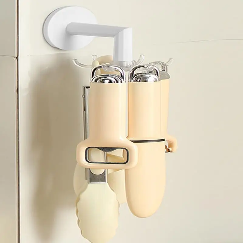 

Rotating Kitchen Utility Hooks 360 Degree Wall Hook With 6 Hooks Multifunctional Punch-free Adhesive Waterproof Hooks Heavy Duty