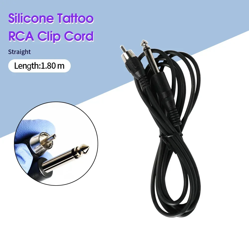 1PC High Quality Silicone Tattoo Clip Cord RCA Jack Cable Hook Line For Tattoo Machine Power Supply Tattoo Accessories Supplies