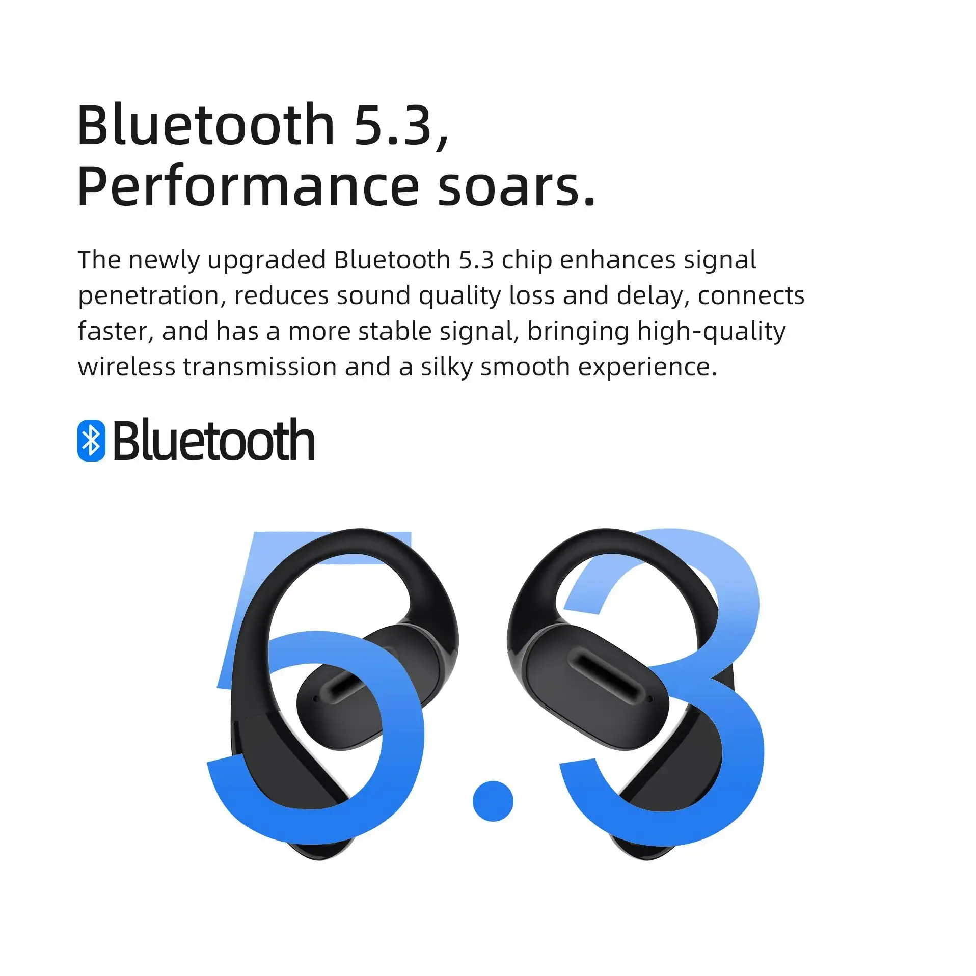 NORTH EDGE Open Ear Wireless Headset Active Noise Cancelling OWS Earbuds Bluetooth Hanging Headphones for Comfortable Wear