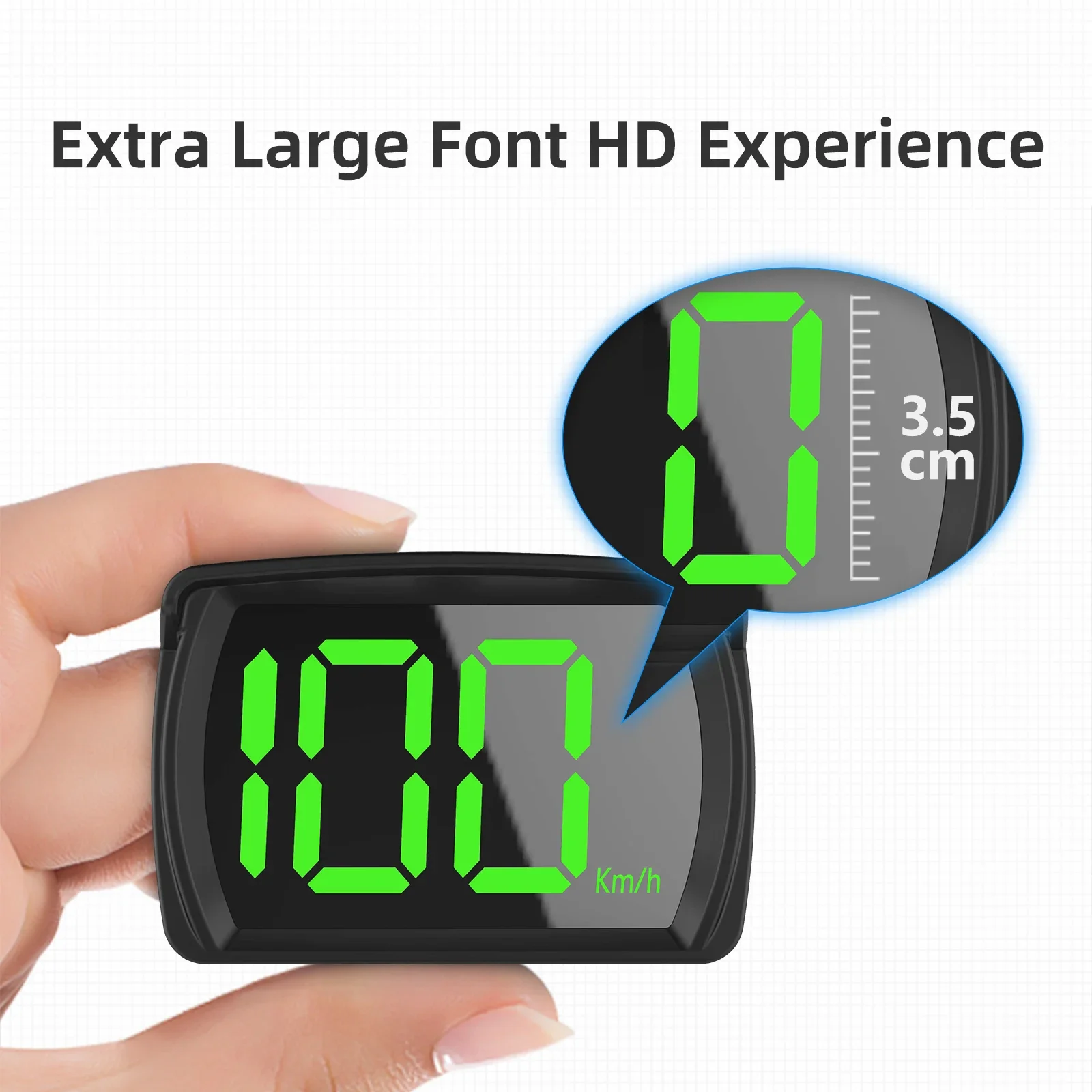 Y03 GPS HUD Digital Speedometer Car Head Up LCD Display Reminder Meter Electronics Accessories Big Font KMH MPH Speed for Cars