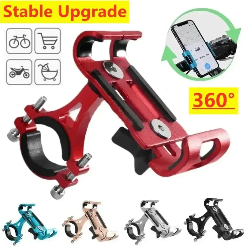 Metal Motorcycle Bike Phone Holder Aluminum Alloy Anti-slip Bracket GPS Clip Universal Bicycle Stand Support for All Smartphones