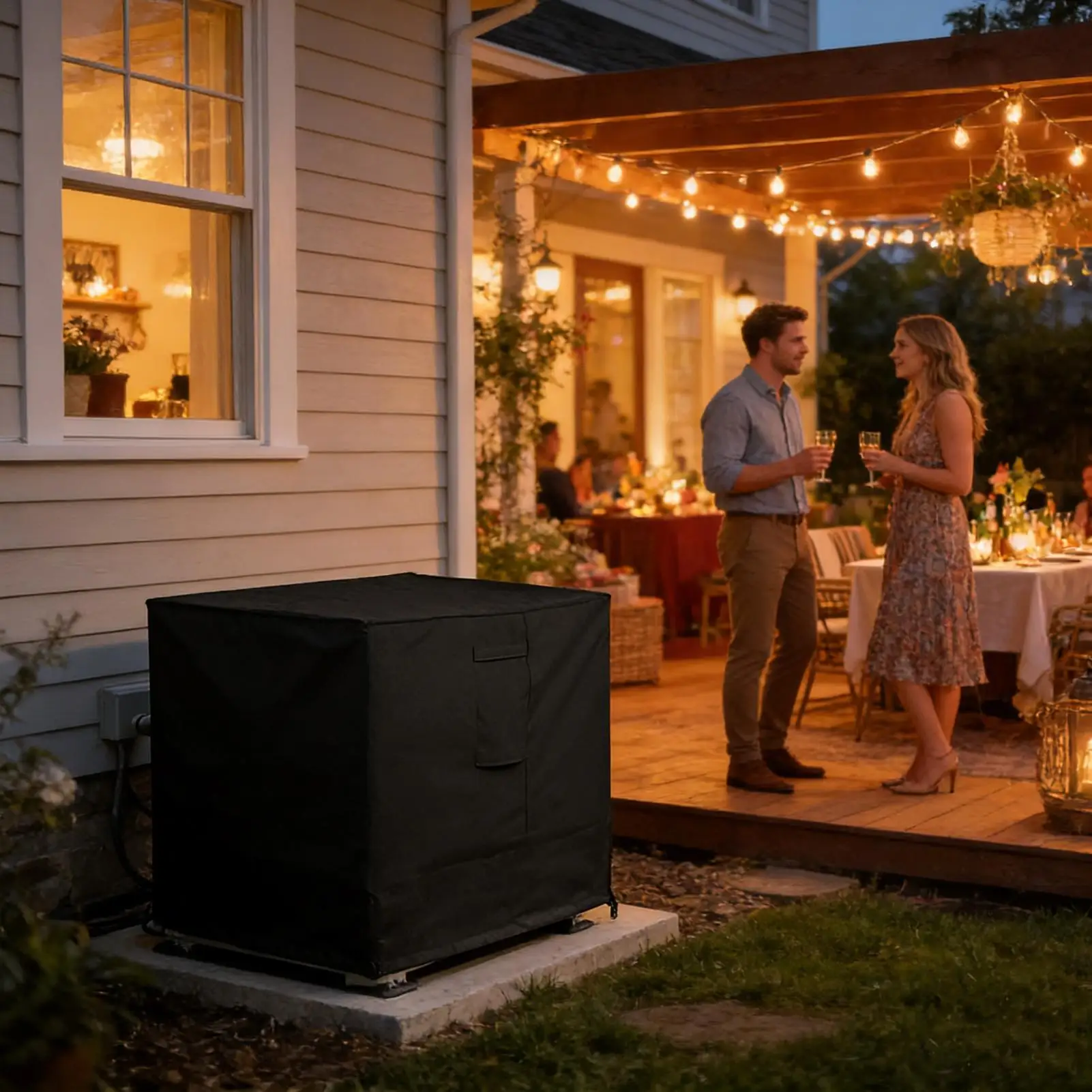 

Водонепроницаемый защитный чехол для наружного блока кондиционера, квадратный, для зимы, от листьев, снега, солнца и мебели