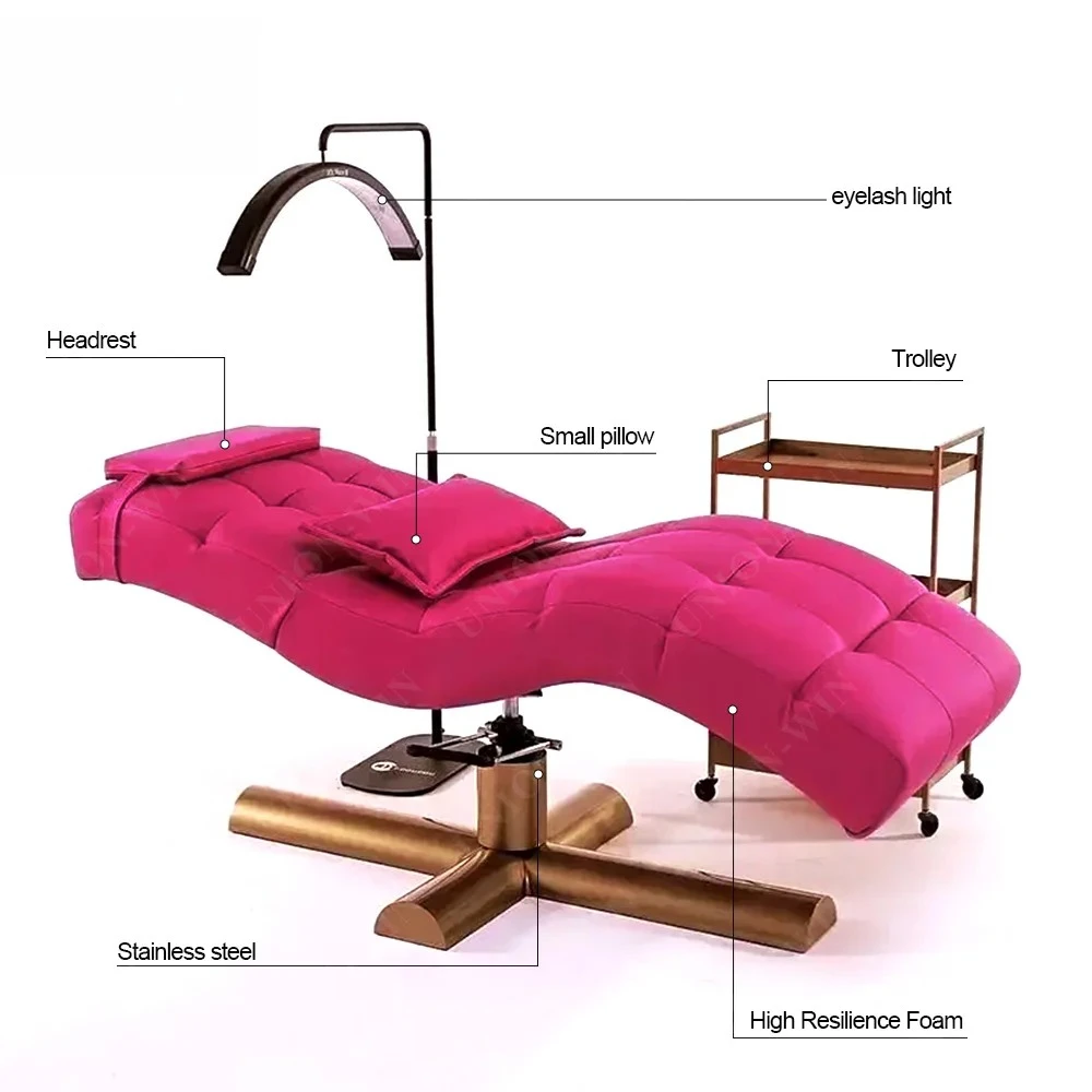 Union Win Memory Foam Backrest Mattress Eyelash Extension Set Facial Massage for Salon Curve  Cover Lash Bed