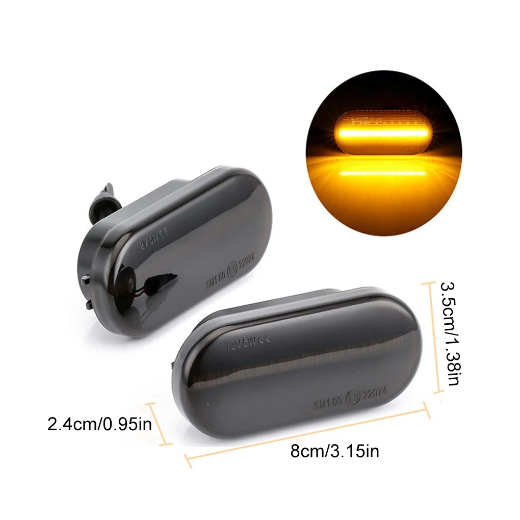 2x T5 Dynamic LED Side Marker Pair For Easy Replacement Pass-at B4 B5 B5.5 1993 - 2005 Not