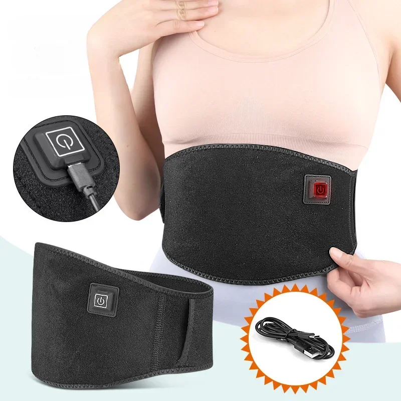 1PC Electric Heated Waist Support Brace Pain Relief Lumbar Heating Pad USB Charging  Magnetic Therapy Back Waist Massage Band