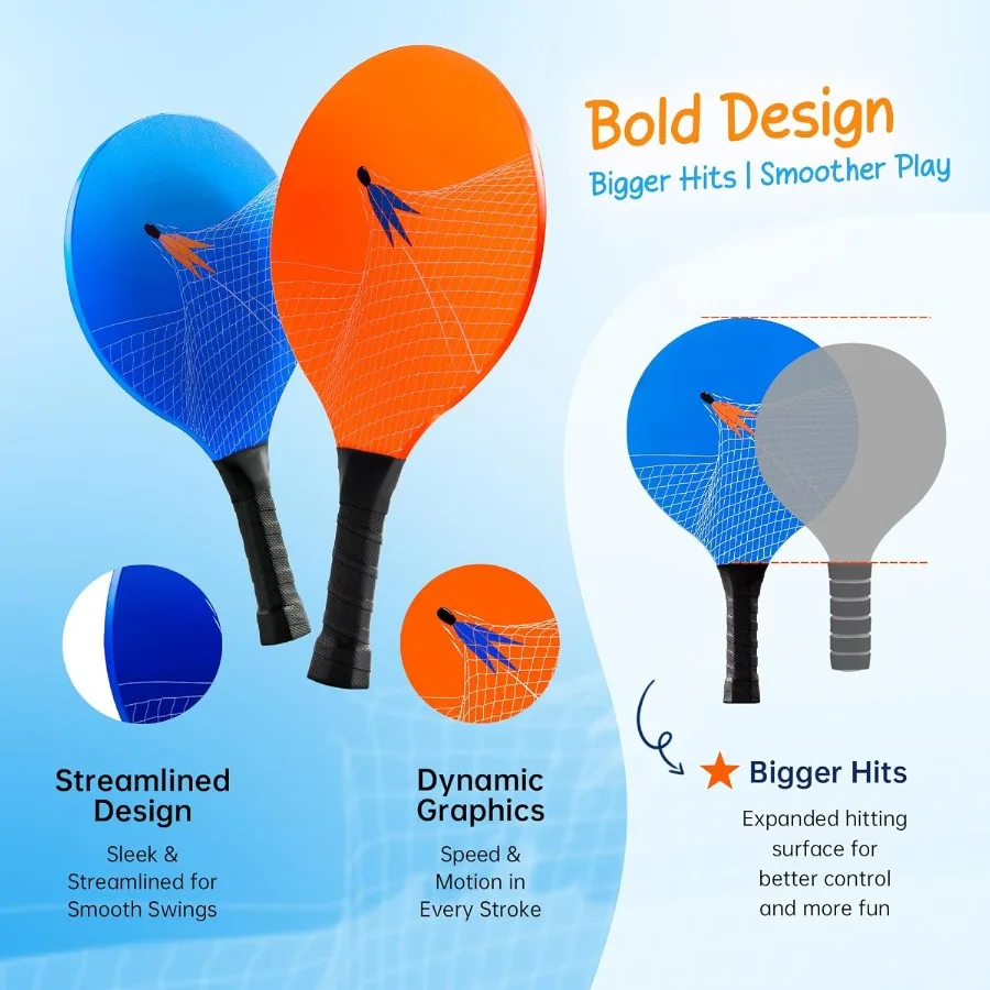 Outdoor Game, Yard Game, Beach Paddle Ball Set, Badminton Set, Fun Indoor for Adults, Perfect Family Games for Backyard Park and