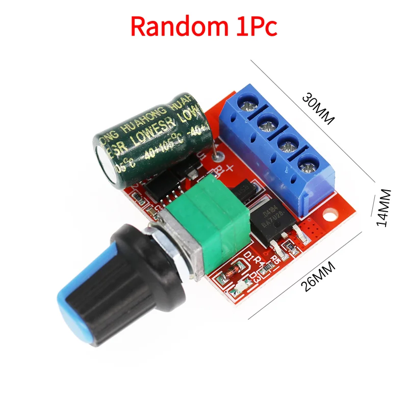 Random 1Pc PWM DC Motor Governor 5v-35v Adjustable Speed Regulator Control Governor Switch 5A Switch Function Led Dimmer.