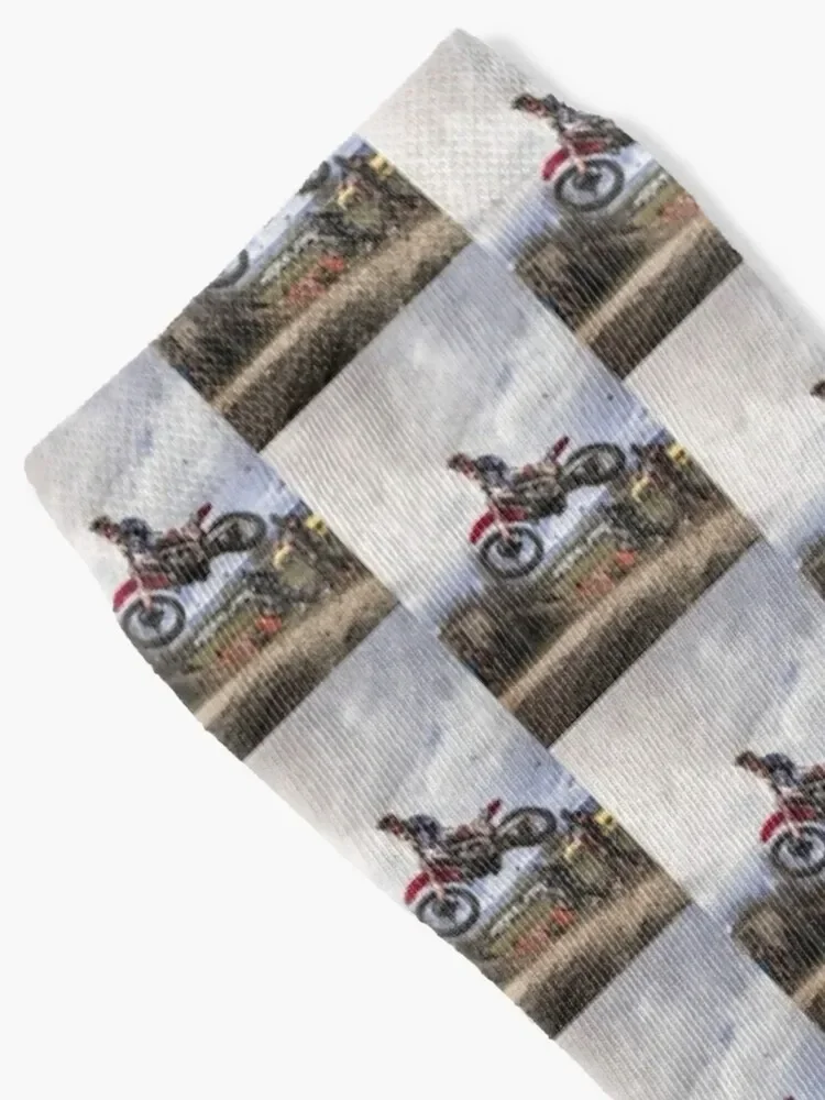 Motocross Racer Grabbing Big Air Socks gym cute Socks Girl Men's