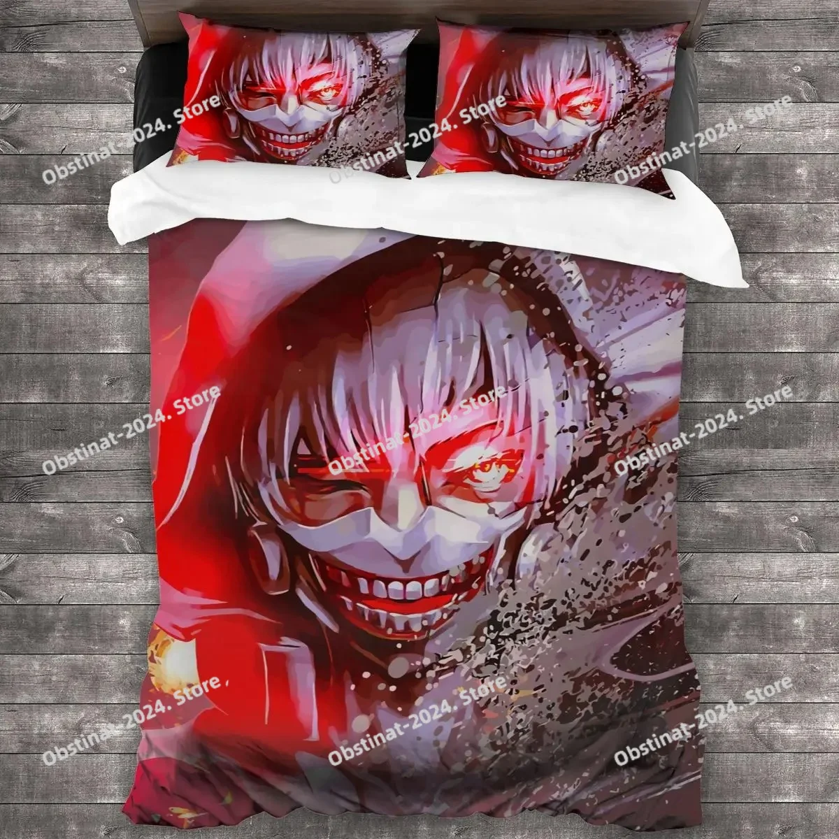 

Tokyo Ghoul Bedding Set Printed Duvet Cover Pillowcase Single Double Style Queen King Size Sets 3D Print Anime