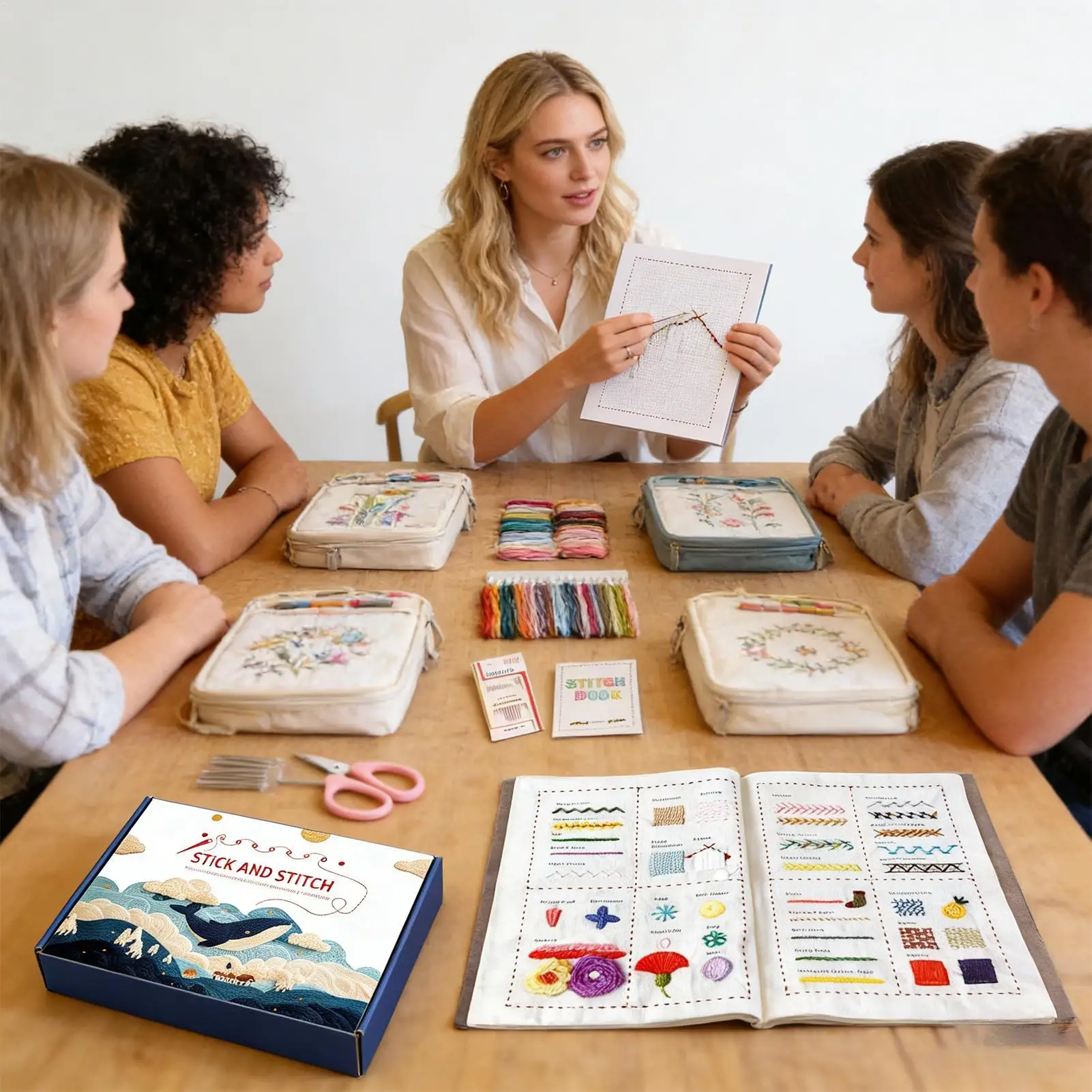 Hand Embroidery Book Portable Hand Craft Kit With Step-by-step Instructions Beginners Embroidery Books For Craft Lovers Men