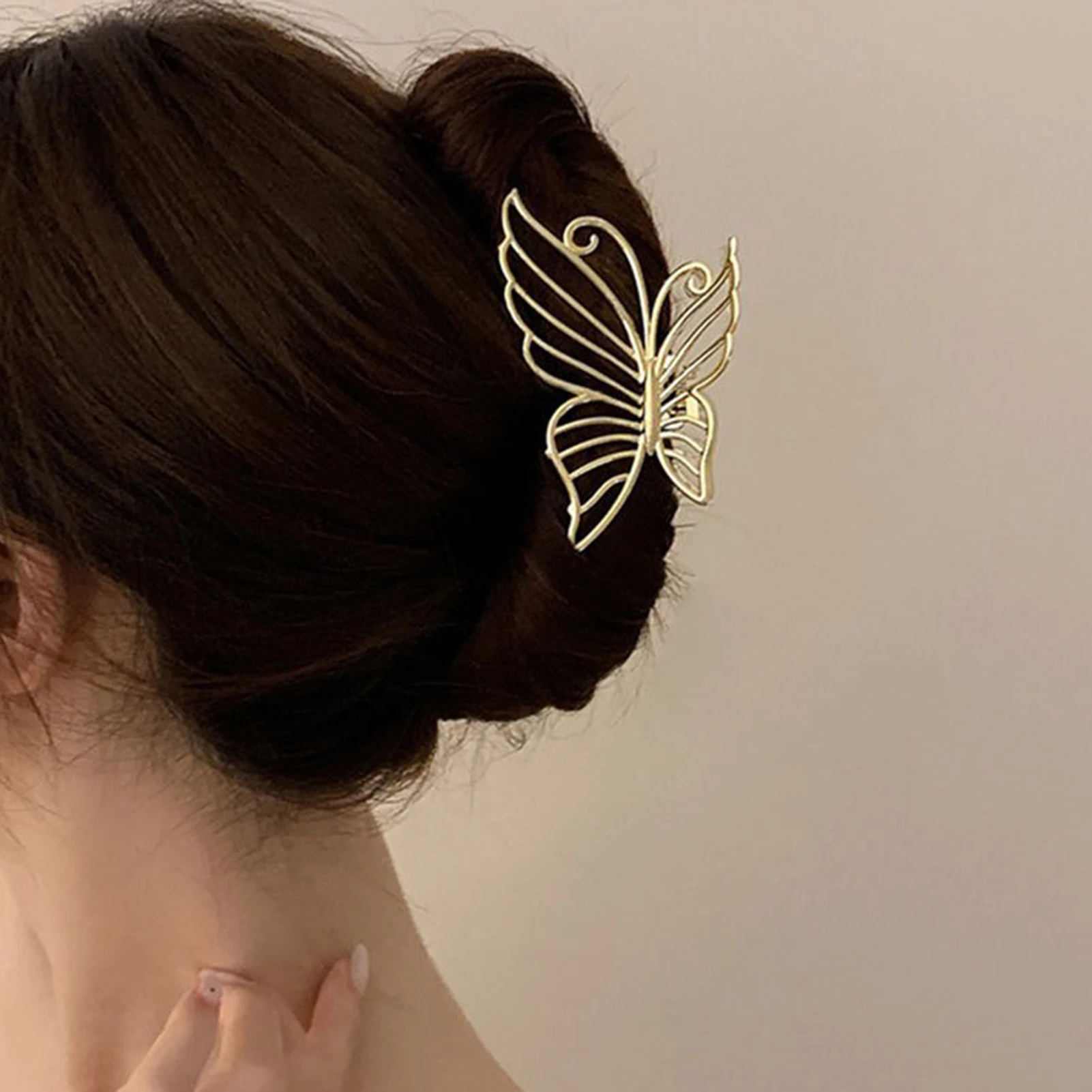 Gold/Silver Color Metal Butterfly Hair Clip For Women Hollow Out Hair Claw Barrettes Hairpin Hair Accessories Headwear Gifts