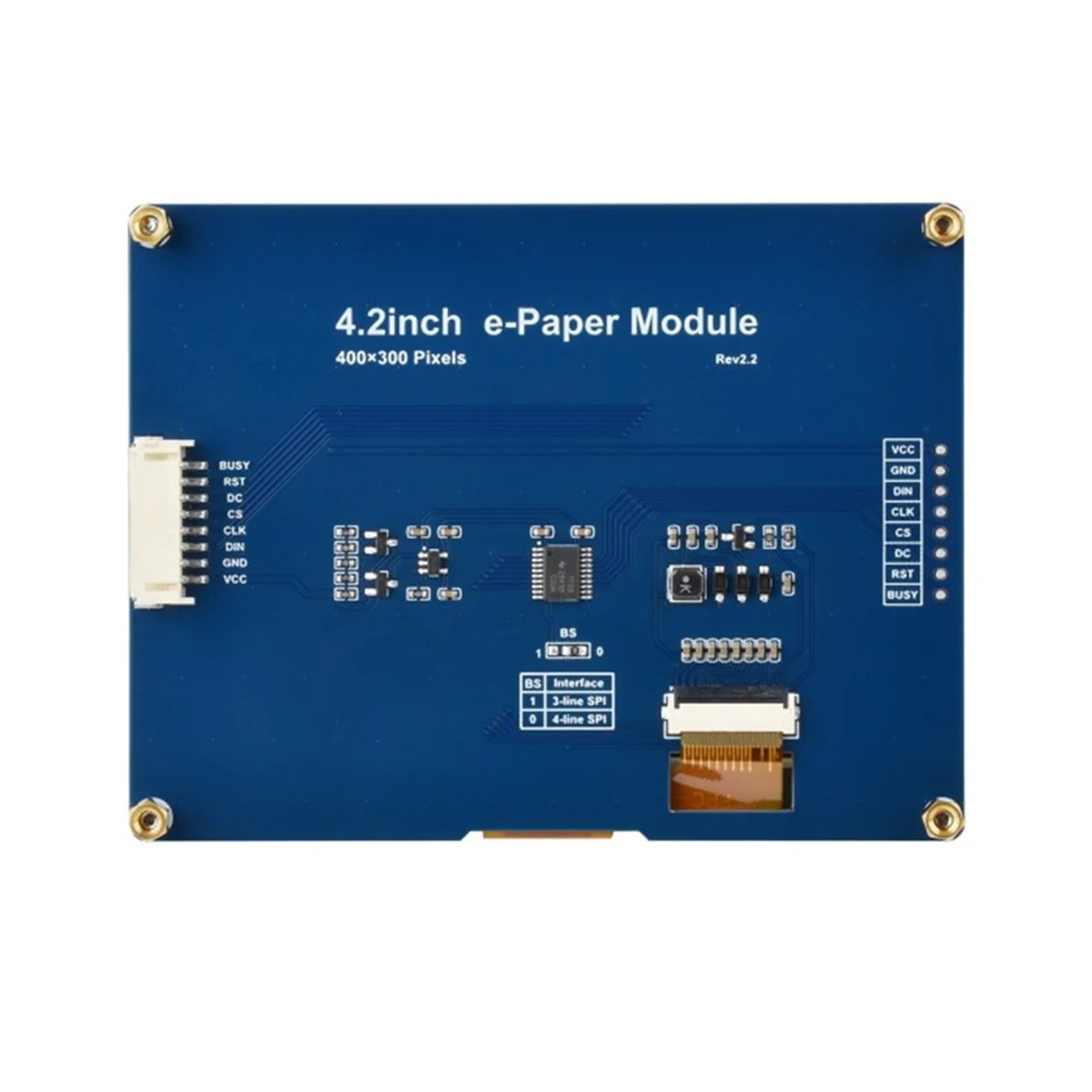 وحدة عرض الحبر الإلكتروني للورق الإلكتروني مقاس 4.2 بوصة وحدة الورق الإلكتروني مقاس 4.2 بوصة (G)، 400 × 300، أحمر / أصفر / أسود / أبيض، واجهة SPI #1