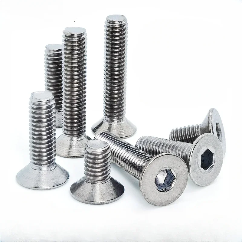 10Pcs/lot M2 M2.5 M3 M4 M5 M6 M8 M10 X 3-60mm TA2 GR2 Titanium Allen Countersunk Flat Head Screw Bolt