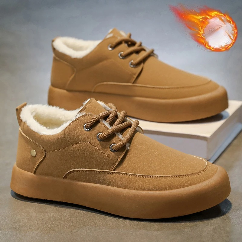 

Platform Hot Seller Winter Warm Men's Cotton Boots with Thick Velvet for Men's Snow Boots Youth Anti-slip Casual Keep Warm Shoes