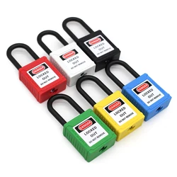 Industrial Safety Padlock LOTO lockout Nylon Engineering lock Personal Power lockout 38mm nylon shackle manufacturer