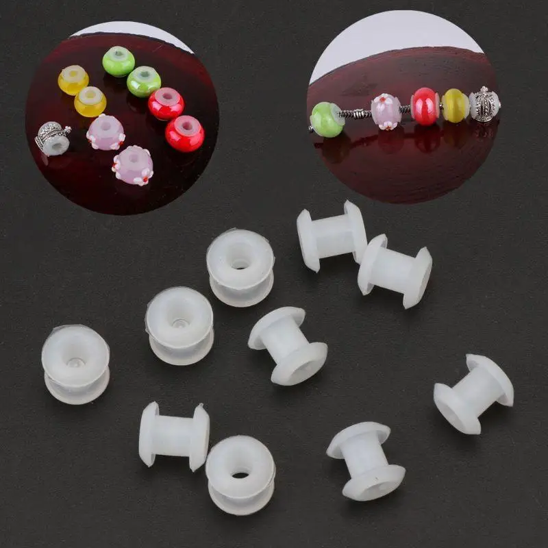 A52E 10 Stück Ringperlen-Abstandshalter aus Silikon, Gummistopfen für DIY-Handwerk, Schmuck – Detail 5