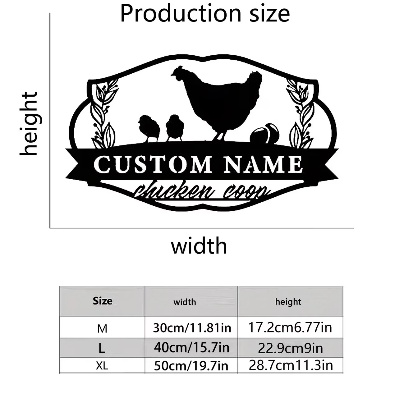Personalized Chicken Silhouette Metal Wall Art - Custom Name Chicken Coop Sign, Rustic Farmhouse Decor, Durable Outdoor Garden