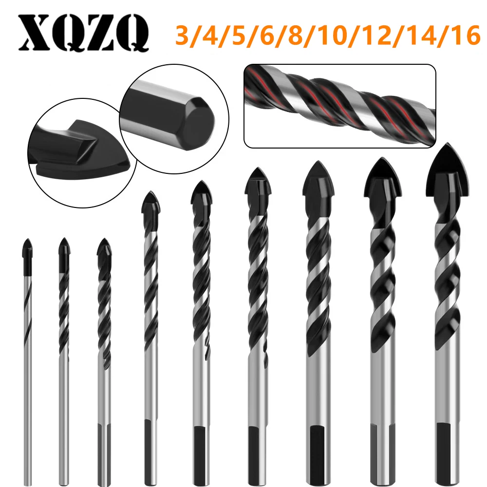 

1 шт., многофункциональная стеклянная бита, спиральная лопаточная дрель, треугольные биты для керамической плитки, бетона, стекла, мрамора, от 3 мм до 16 мм