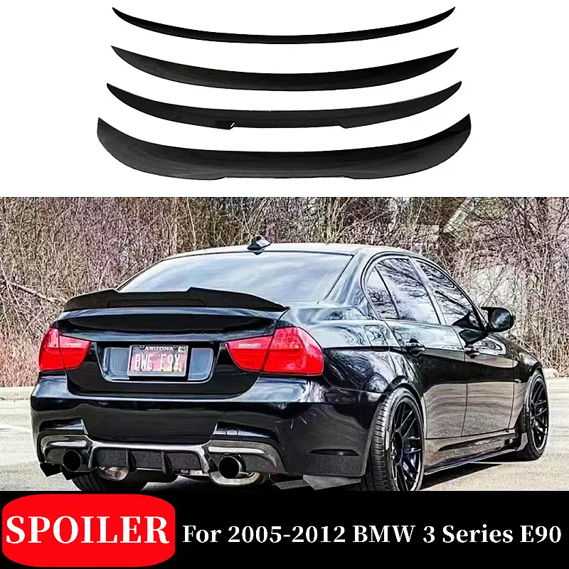 For 2005-2012 BMW 3 Series E90 M3 M4 MP PSM Style Carbon Glossy Black Rear Trunk Lid Car Spoiler Wings Tuning Accessories part