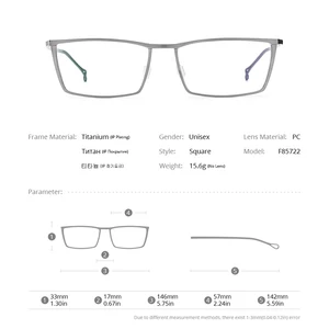 FONEX saf titanyum gözlük çerçevesi erkek, jant, tam, retro, vintage kare gözlük çerçeveleri f85722 Objektifin kenarına yapılan 8 çekirdekli satışlar-no. 5