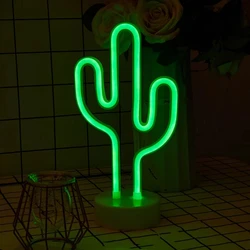 Tropical cactus neon lights, USB/battery powered, living room, summer party, birthday gift, countertop atmosphere light