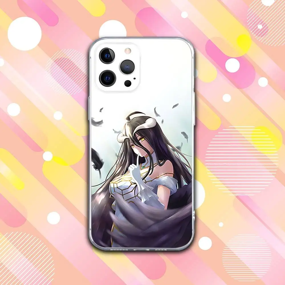 Funda de teléfono O-Overlord Anime A-Albedo para iPhone 17,16,15,14,13,12,11 Pro,Max,Plus,X,XS,XR,SE4,E Mini funda suave transparente