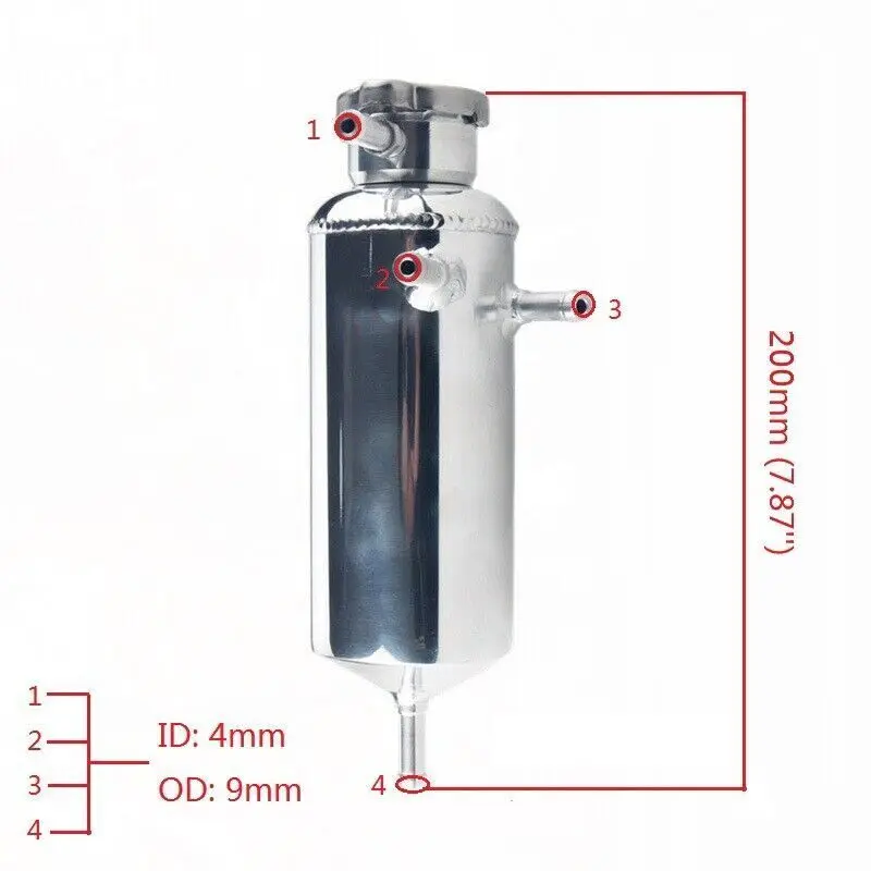 Universal 350ml Coolant Radiator Tank with Header Tank Expansion Cap  Coolant Overflow Bottle Recovery Water Tank Reservoir