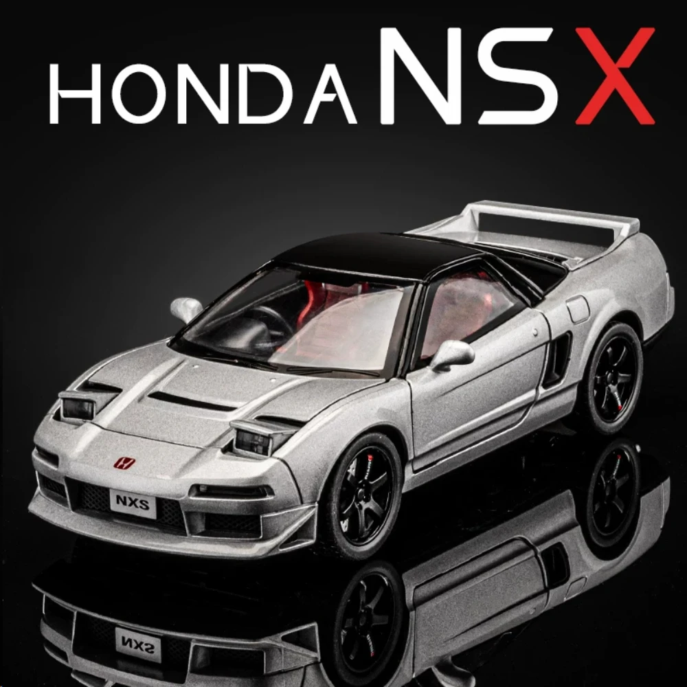 1:32 Honda NSX Type-R Car Model Toy Doors Opened Sound Light Rear Wheel Pull Back Miniature Supercars Toys Gifts for Family