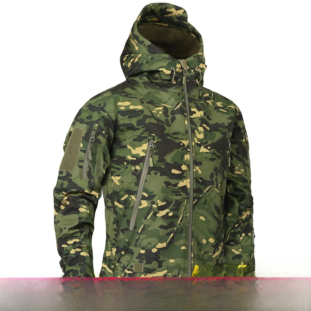 

Тактическая одежда Multicam: камуфляжная ветровка с длинными рукавами, утепленная флисом, зимняя куртка для путешествий