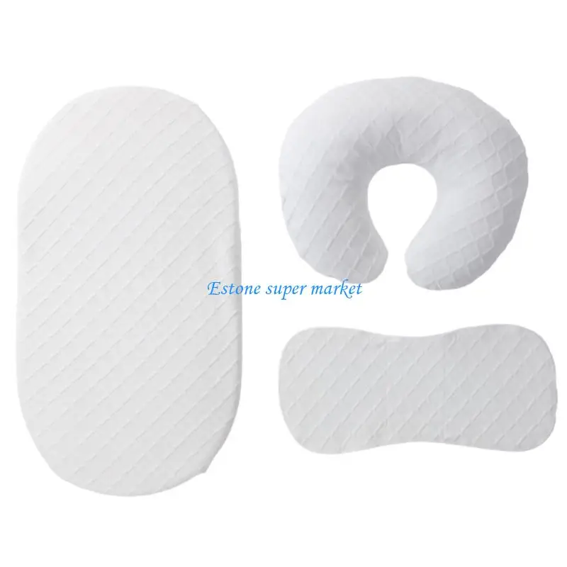 090B Baby Crib Sheet with Nursing Pillowcase Cover and Mom Nursing Pad for Infants