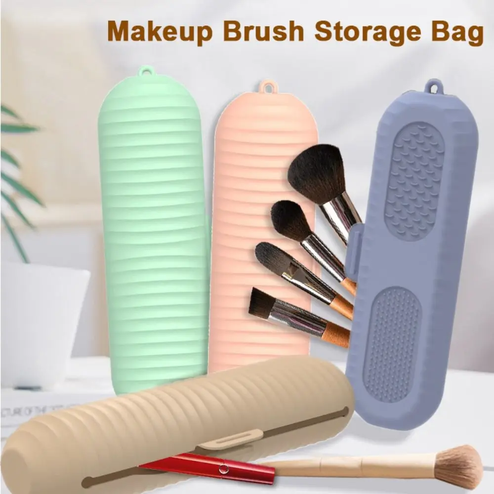 Organizer Makeup Brush Storage Bag New Travel Holder Waterproof Makeup Brush Pouch Portable Buckle Cosmetic Bag