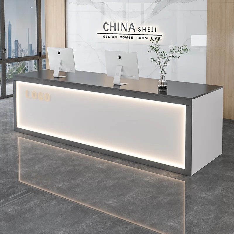 Custom Glamour Reception Desk Senior Unique Luxury Senior Bar Counter Commercial Professional Recepcja Commercial Furniture