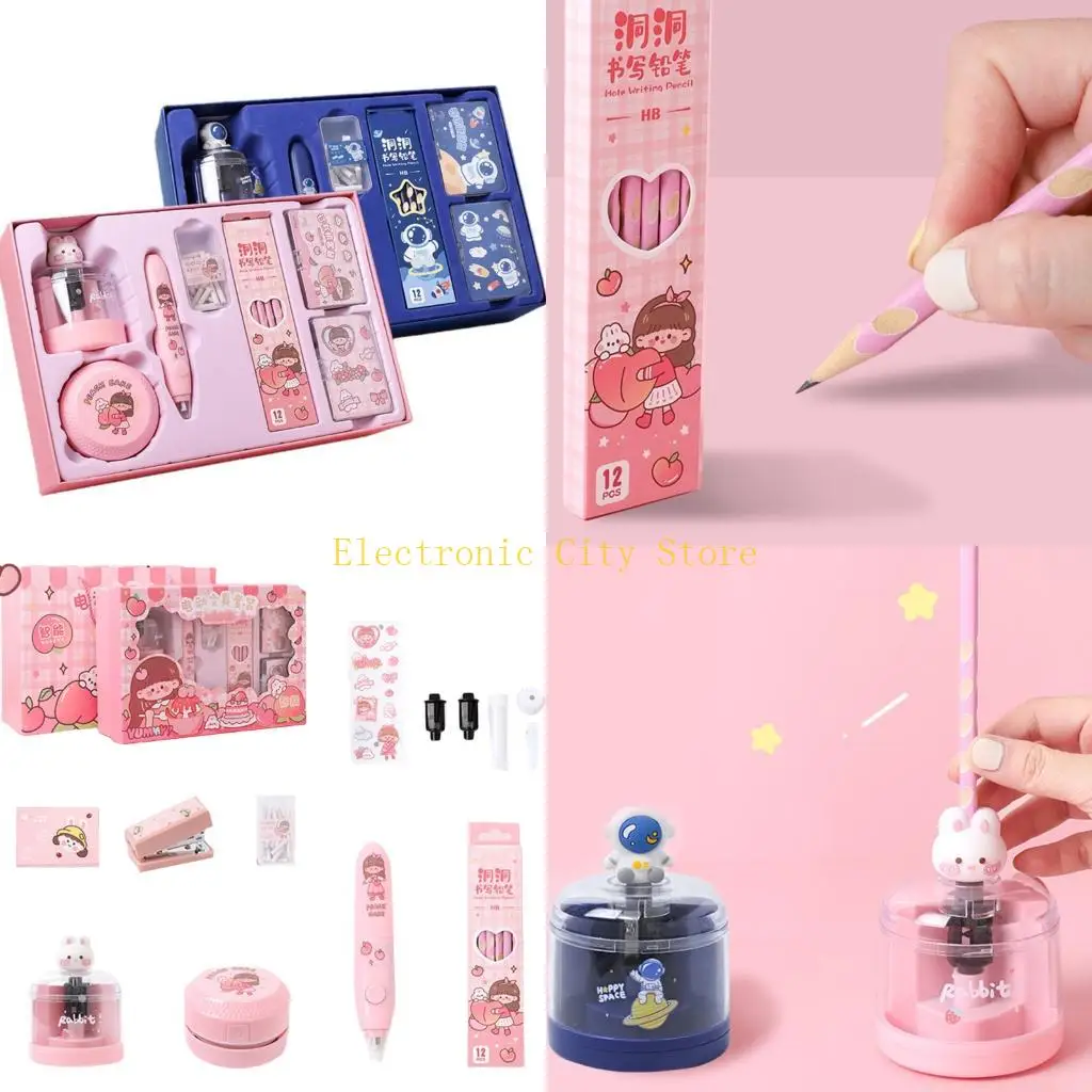 

Многофункциональные школьные принадлежности Установите аккумуляторную электрическую ластику. Автоматическая точилка для Hu8d