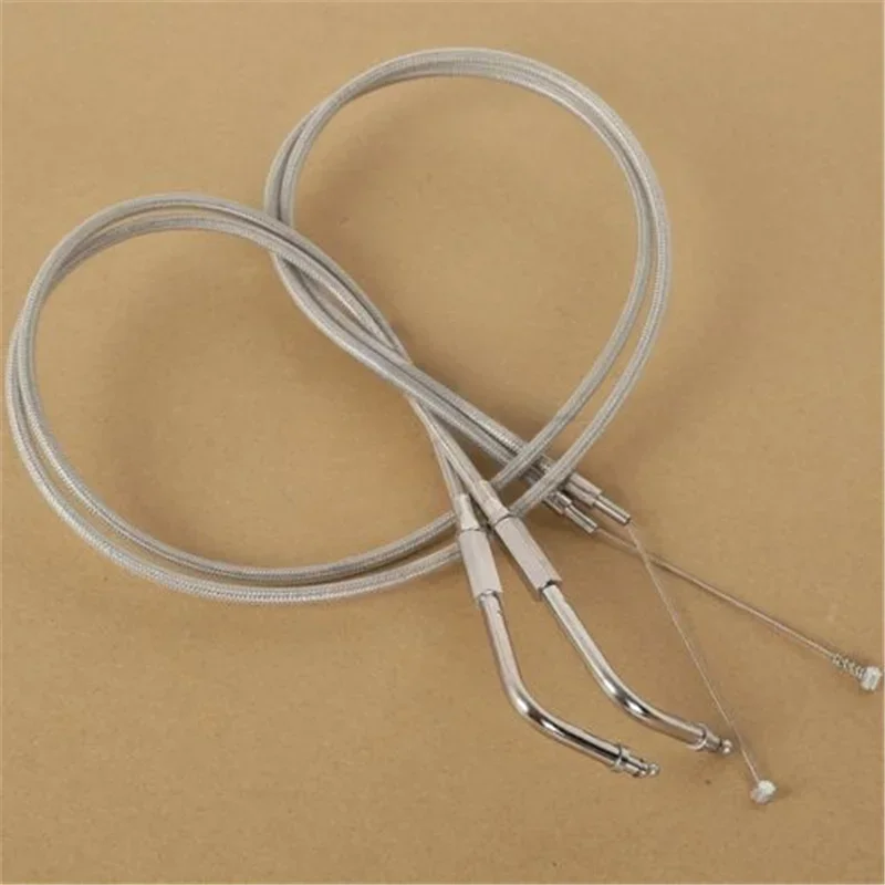 ملحقات ملحقات الدراجة النارية 43-1/2 "كابل خانق من الفولاذ المقاوم للصدأ لدراجة Harley Road King FLH/T/ST 1996-2010 2009