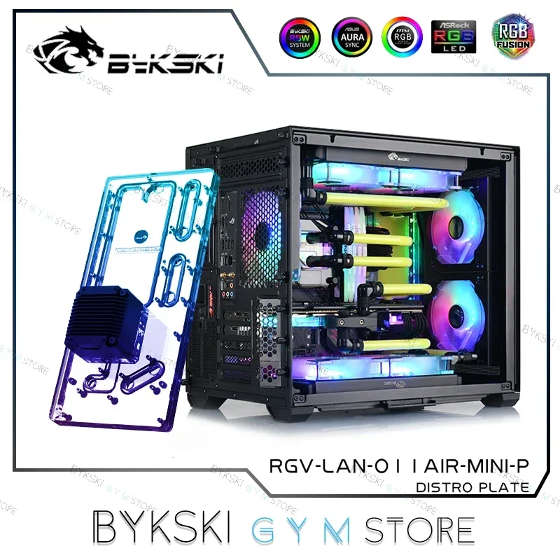 Bykski Distro Plate /Acrylic Water Board Kit For LIANLI O11 AIR MINI Case, For Single GPU Building PC Water Cooling System