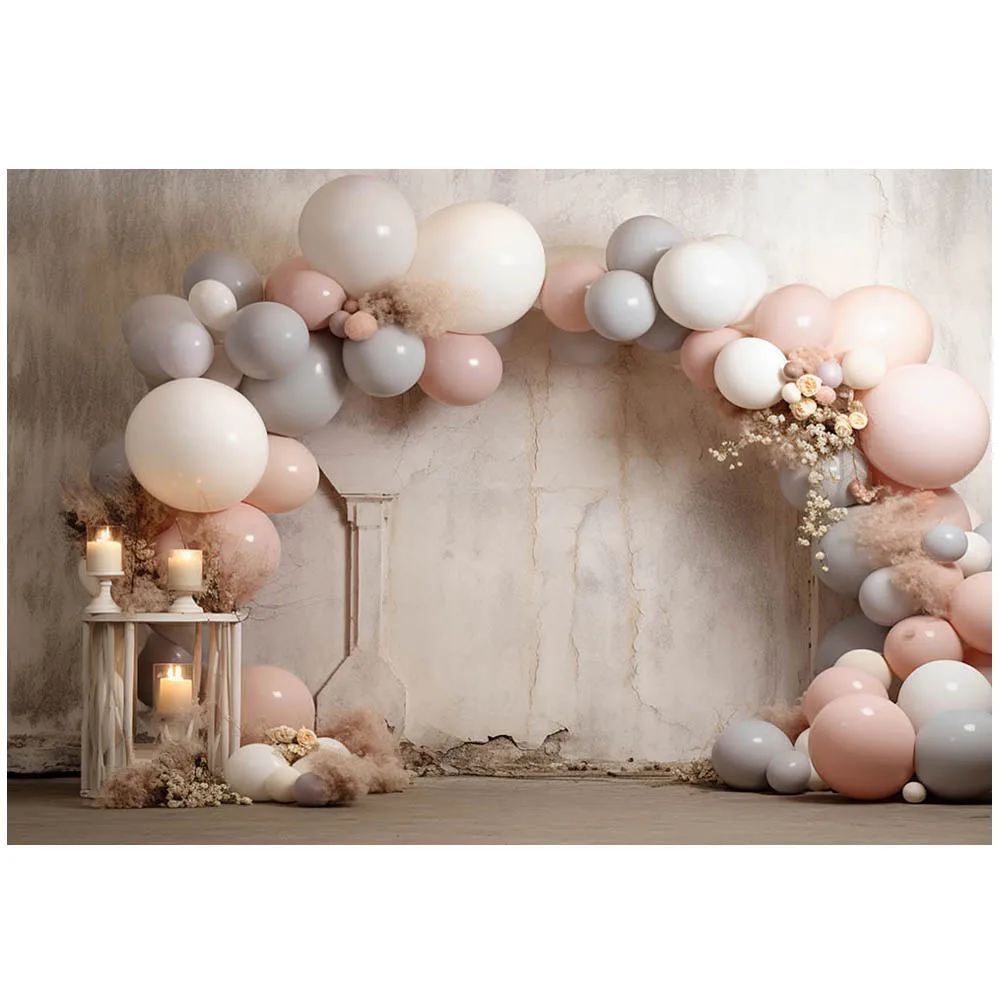 Mocsicka قوس بالون الرجعية جدار الطفل طفل صورة خلفية زهرة بامباس العشب الوليد التصوير خلفية الصورة استوديو الدعامة