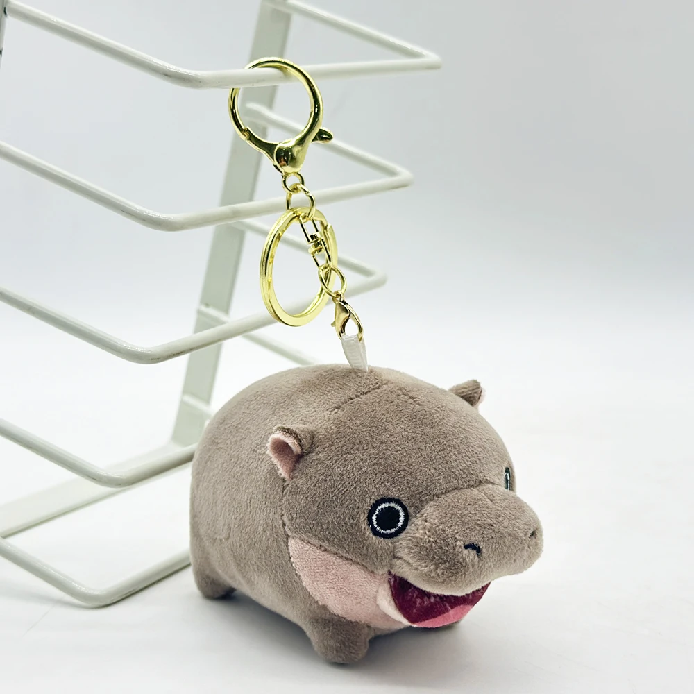 Moo Deng Hippo Internet Celebrity Bouncing Pig Cartoon Cute Plush Doll Bag Pendant Keychain Hanging Gift