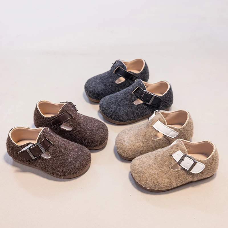 Toddler Girls Vintage T-Strap Flat Shoes, Adjustable Buckle Soft Sole Round Toe Casual Shoes for Autumn Daily Wear