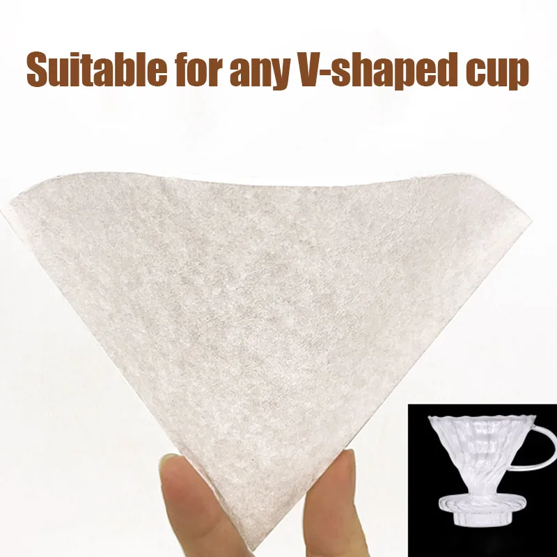 50pcs Cone-shaped Hand Drip Brew Coffee Filter Home Office Travel DIY Drip Filter Cafe Paper