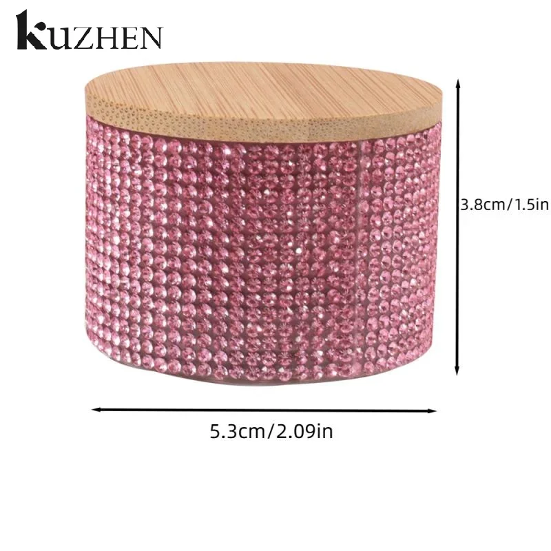 Tazza per unghie Tazza in vetro cristallo di diamante Porta ciotola per liquido acrilico Lavaggio per penna per unghie Piatto Dappen con coperchio in legno Strumento per manicure di lusso